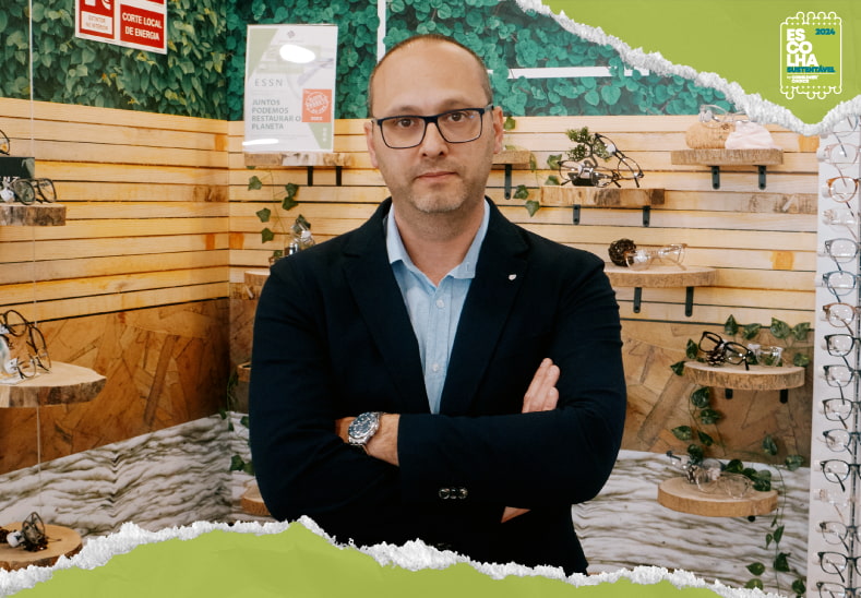 “A opção pela gama de produtos eco-friendly tem como objetivo primordial uma ação incremental de mudança de materiais tradicionais para materiais ecologicamente sustentáveis” – Óculos Para Todos