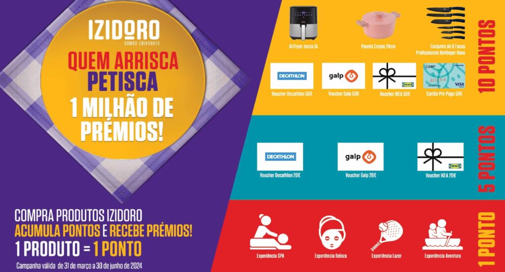 Izidoro lança campanha “Quem arrisca petisca 1 Milhão de Prémios”