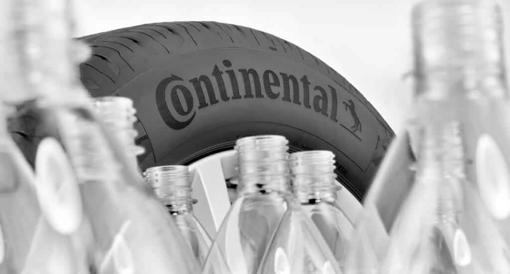 Garrafas de plástico reciclado aumentam a percentagem de materiais sustentáveis nos pneus Continental