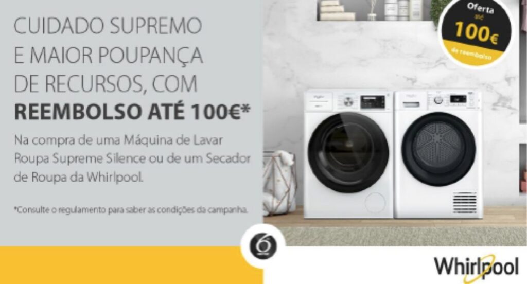 Whirlpool reembolsa até 100 euros