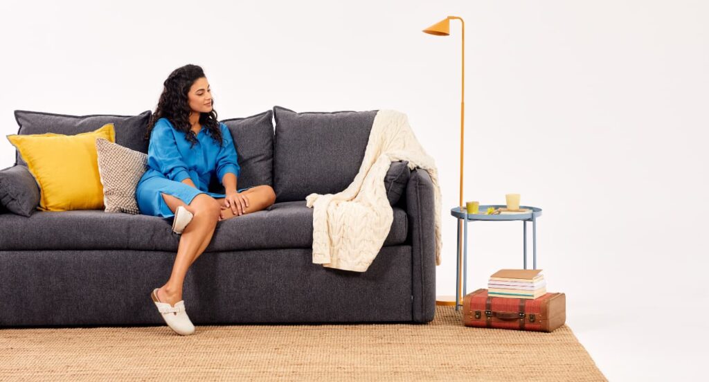Novo sofá-cama com colchões Emma: perfeito para relaxar e dormir