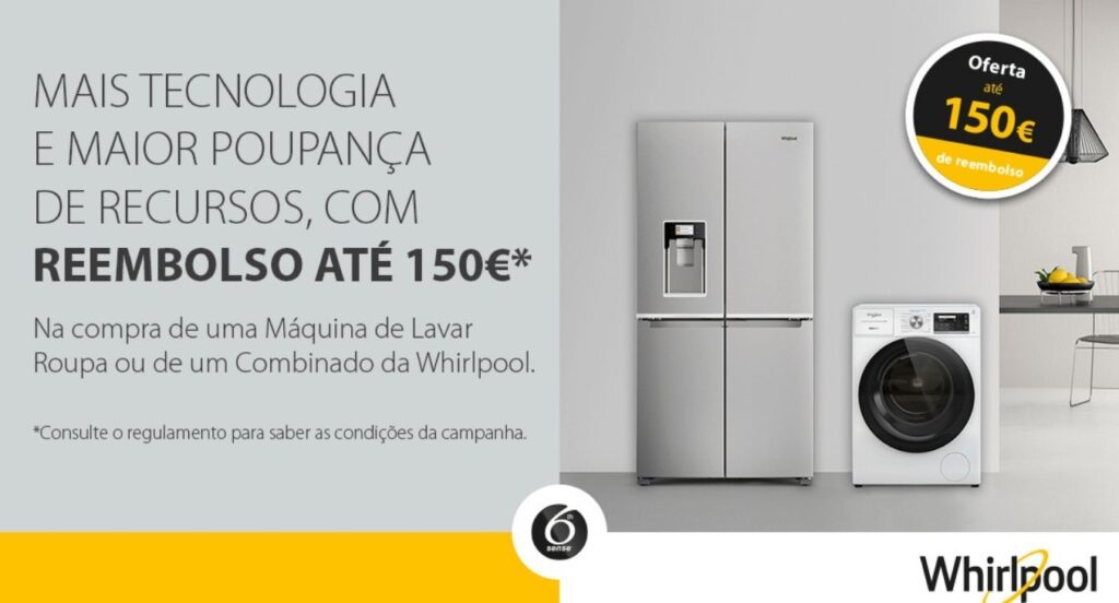 Whirlpool reembolsa até 150 euros