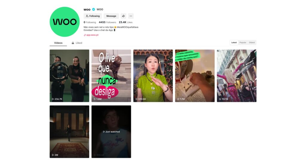 WOO chega ao TikTok com “Live que Nunca Desliga”